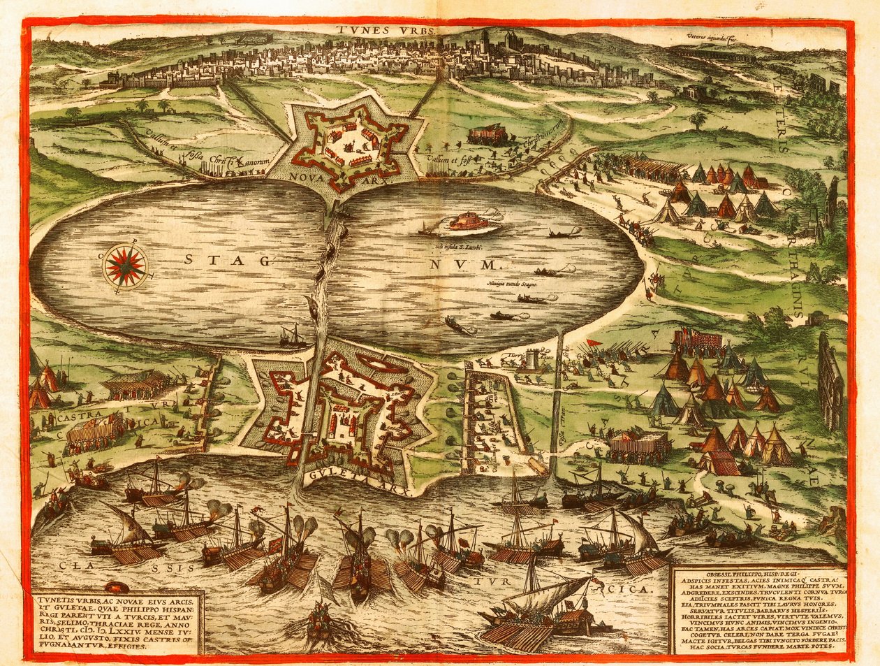Tunis, Kartágo, Tunisko od Georg and Hogenberg Franz (1535 90) Braun