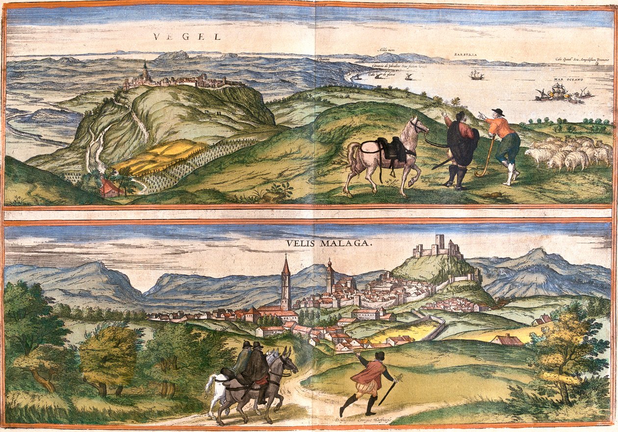 Vejer de la Frontera, Málaga, , Španělsko od Georg and Hogenberg Franz (1535 90) Braun