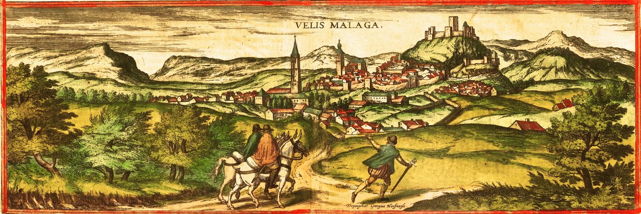 Velez Malaga, Španělsko od Georg and Hogenberg Franz (1535 90) Braun