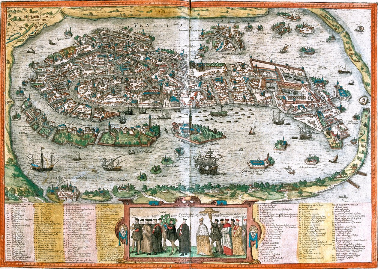 Benátky, Itálie od Georg and Hogenberg Franz (1535 90) Braun