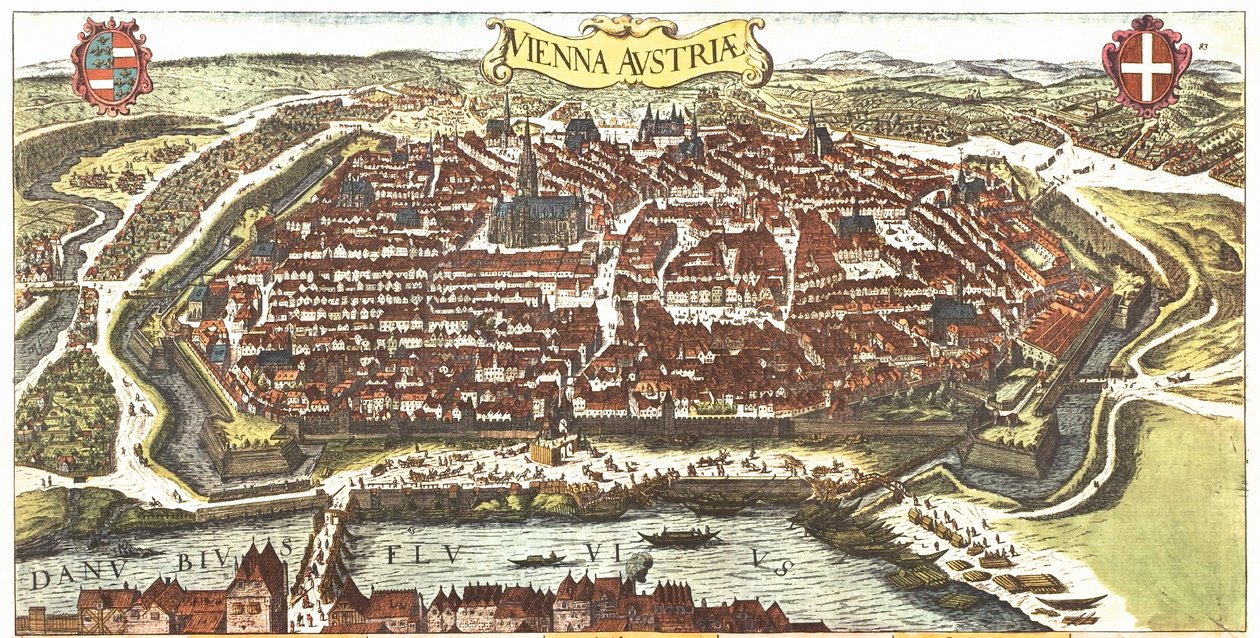 Vídeň, Rakousko od Georg and Hogenberg Franz (1535 90) Braun