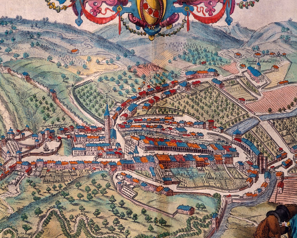 Pohled na Serravalle Scrivia od Georga Brauna a Franze Hogenberga od Georg Braun and Hogenberg Franz