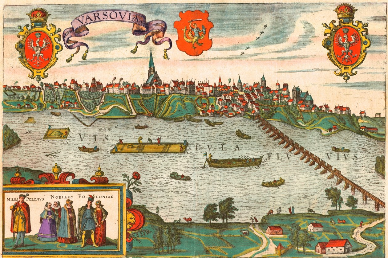Varšava, Polsko od Georg and Hogenberg Franz (1535 90) Braun