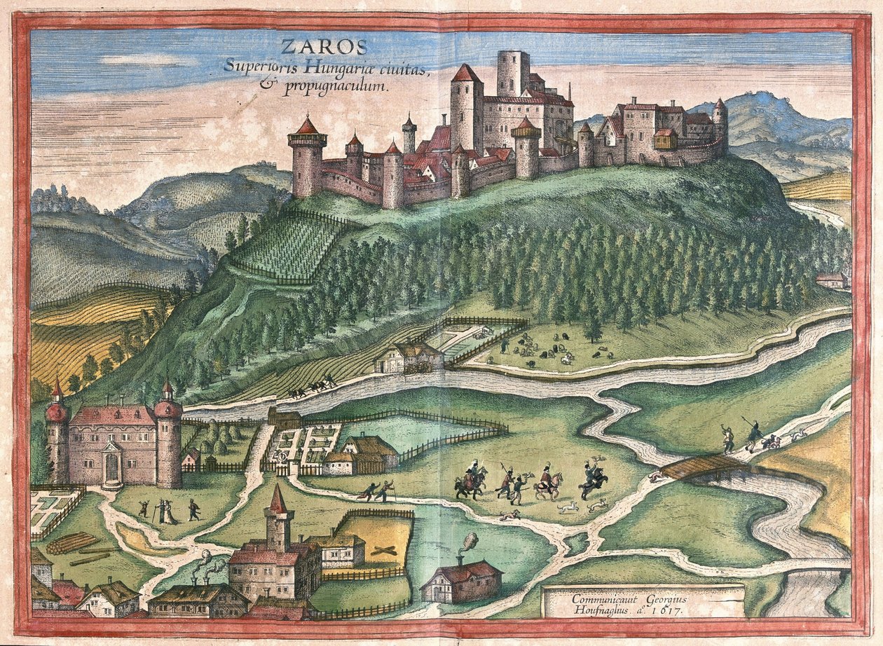 Zaros, na hoře Ida, Kréta (rytina od Georg Braun and Hogenberg Franz