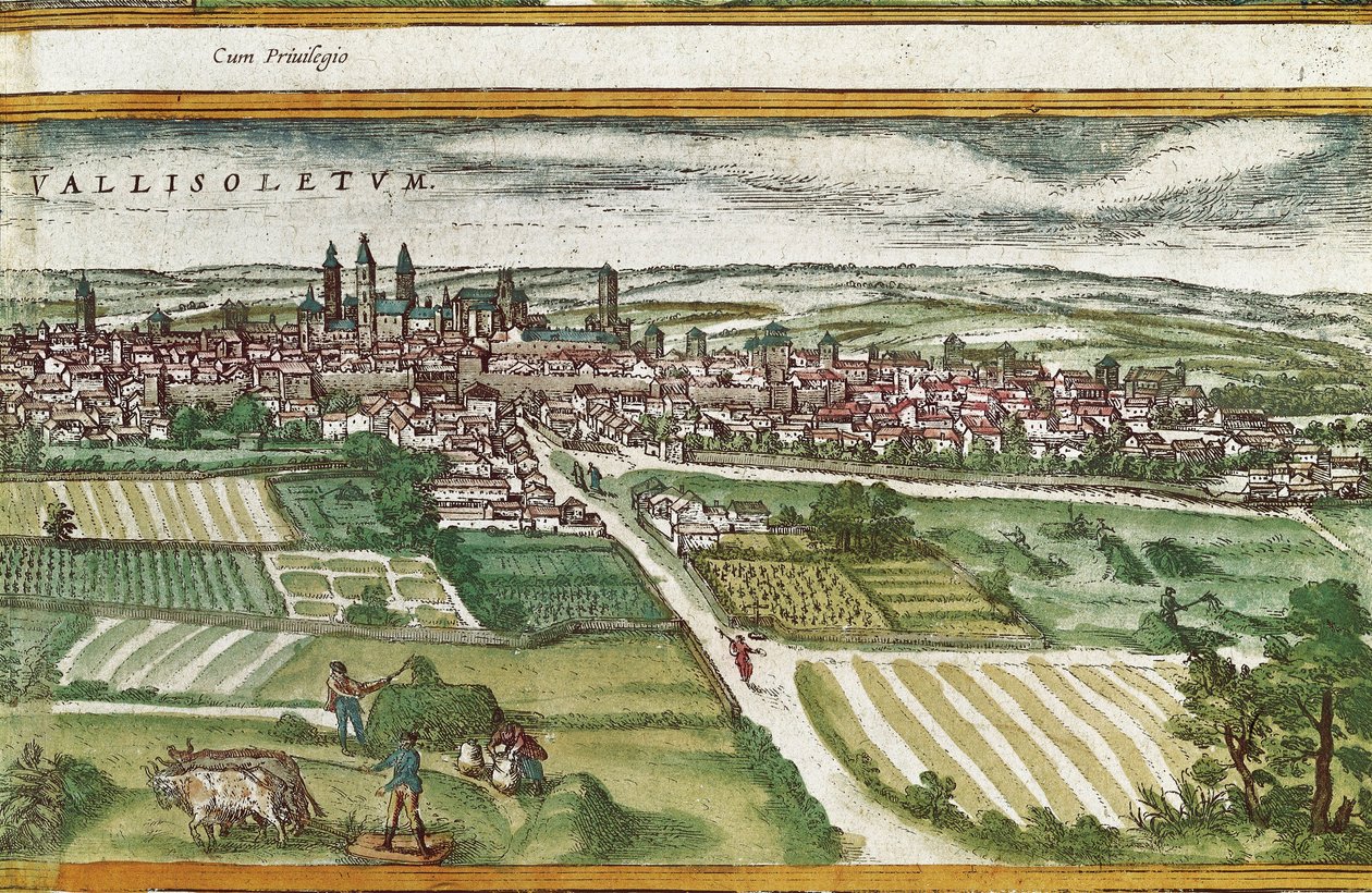 Zemědělská půda poblíž Valladolidu, ve městě světa, Franz HOGENBERG (1535-1590) od Georg Braun and Hogenberg Franz