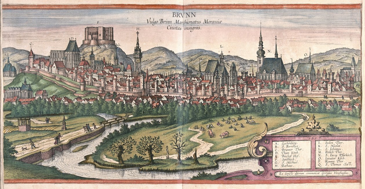 Brno, Česká republika (rytina od Georg Braun and Hogenberg Franz
