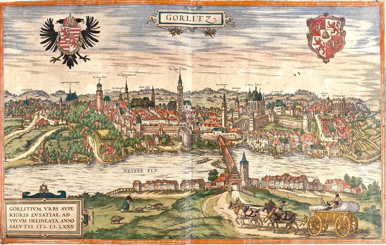 Görlitz, Německo od Georg and Hogenberg Franz (1535 90) Braun