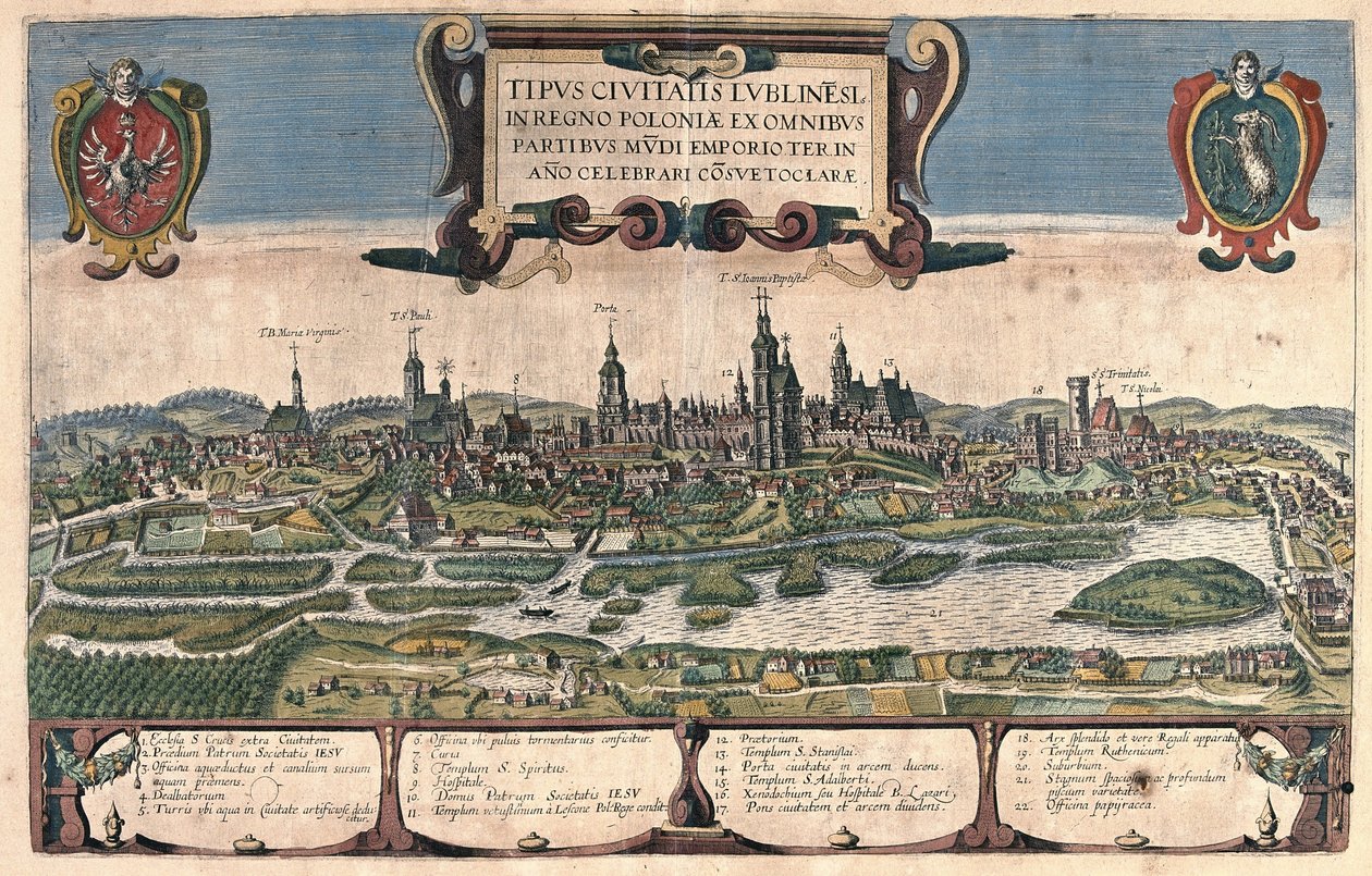 Lublin, Polsko (rytina od Georg Braun and Hogenberg Franz
