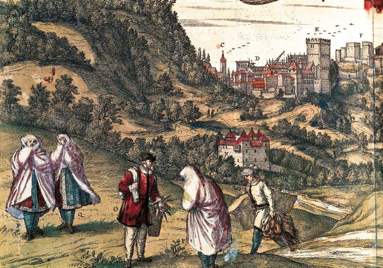 Mauricius z Alhambry, rytina George Brauna v „Civitatis Orbis Terrarum“ od Franze HOGENBERGA (1535-1590), editoval Gottfried Kempesen v Kolíně nad Rýnem v šesti svazcích od Georg Braun and Hogenberg Franz