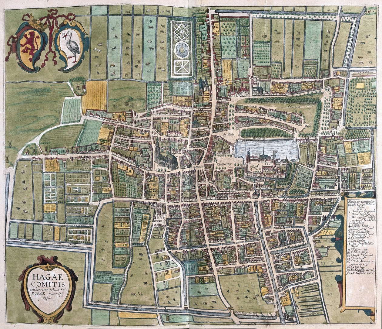 Haag, Nizozemsko (rytina od Georg Braun and Hogenberg Franz
