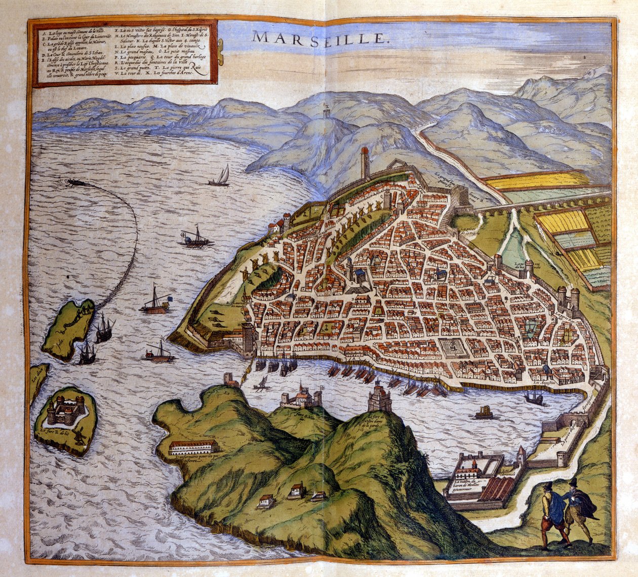 Pohled na Marseille z Atlasu Braun a Hogenberg od Georg Braun and Hogenberg Franz