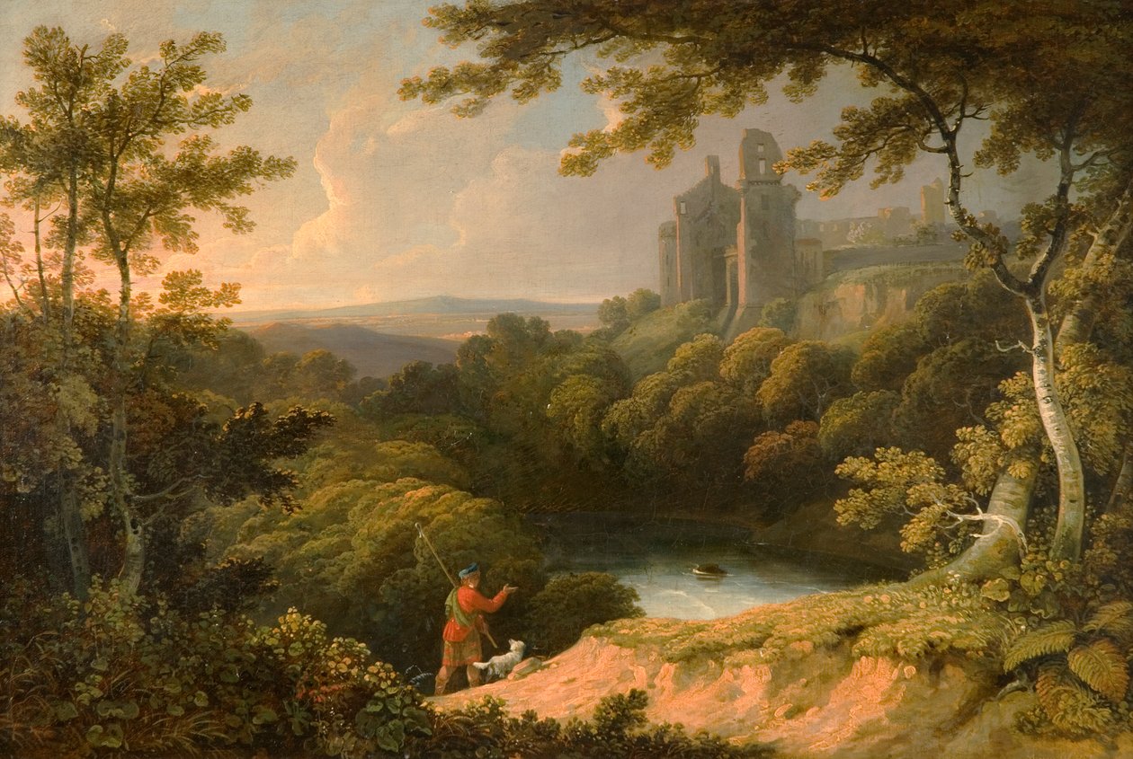 Ruiny hradu Rosslyn, Midlothian, 1810 od George Arnald