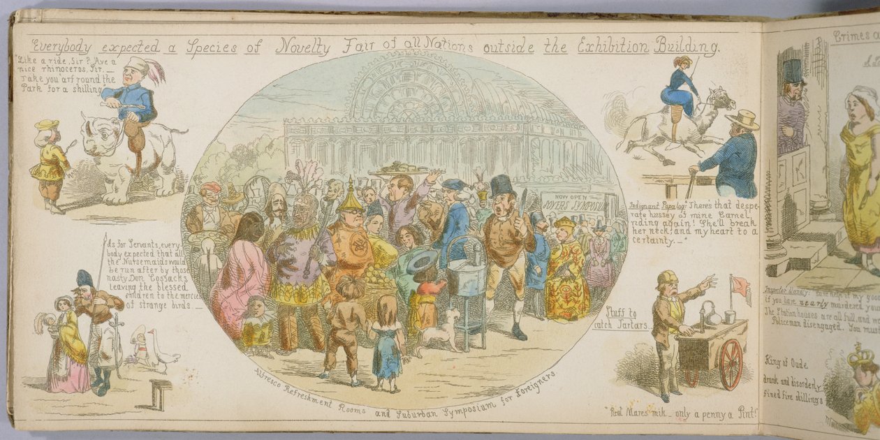 Fair of All Nations (ručně kolorovaná rytina) od George Augustus Sala