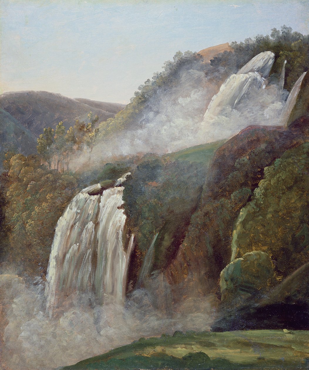 Vodopády v Terni (olej na papíře) od George Augustus Wallis