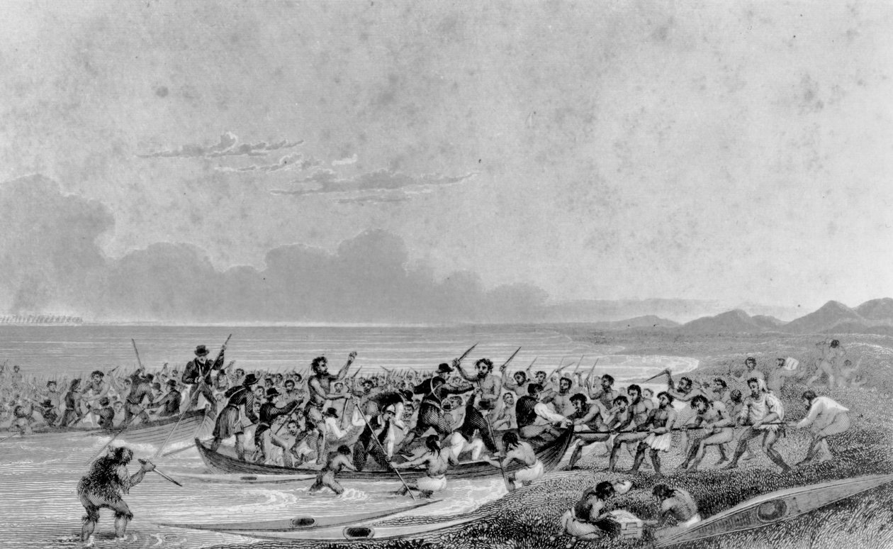 Esquimaux drancuje expediční lodě Franklins, 1826 od George Back