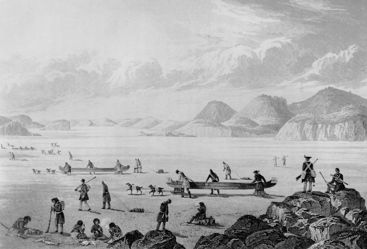 Franklins expedice procházející Point Lake, 1821 od George Back
