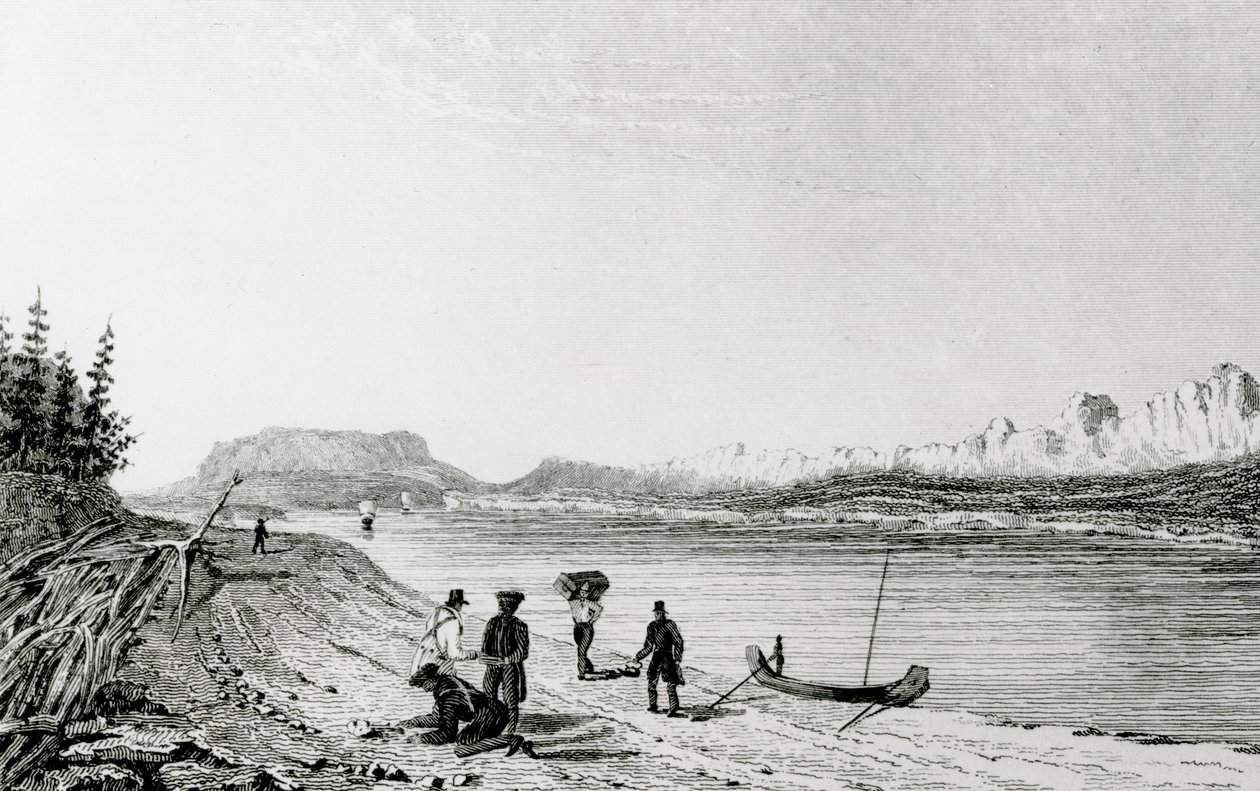 Část Skalistých hor, řeka Mackenzies, 1828 od George Back