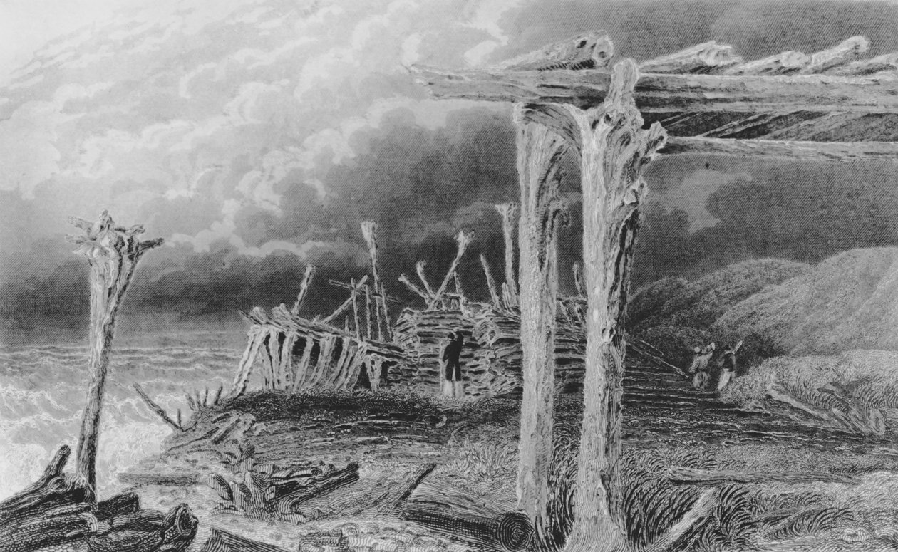 Zimní domy Esquimauxů, 1826 od George Back