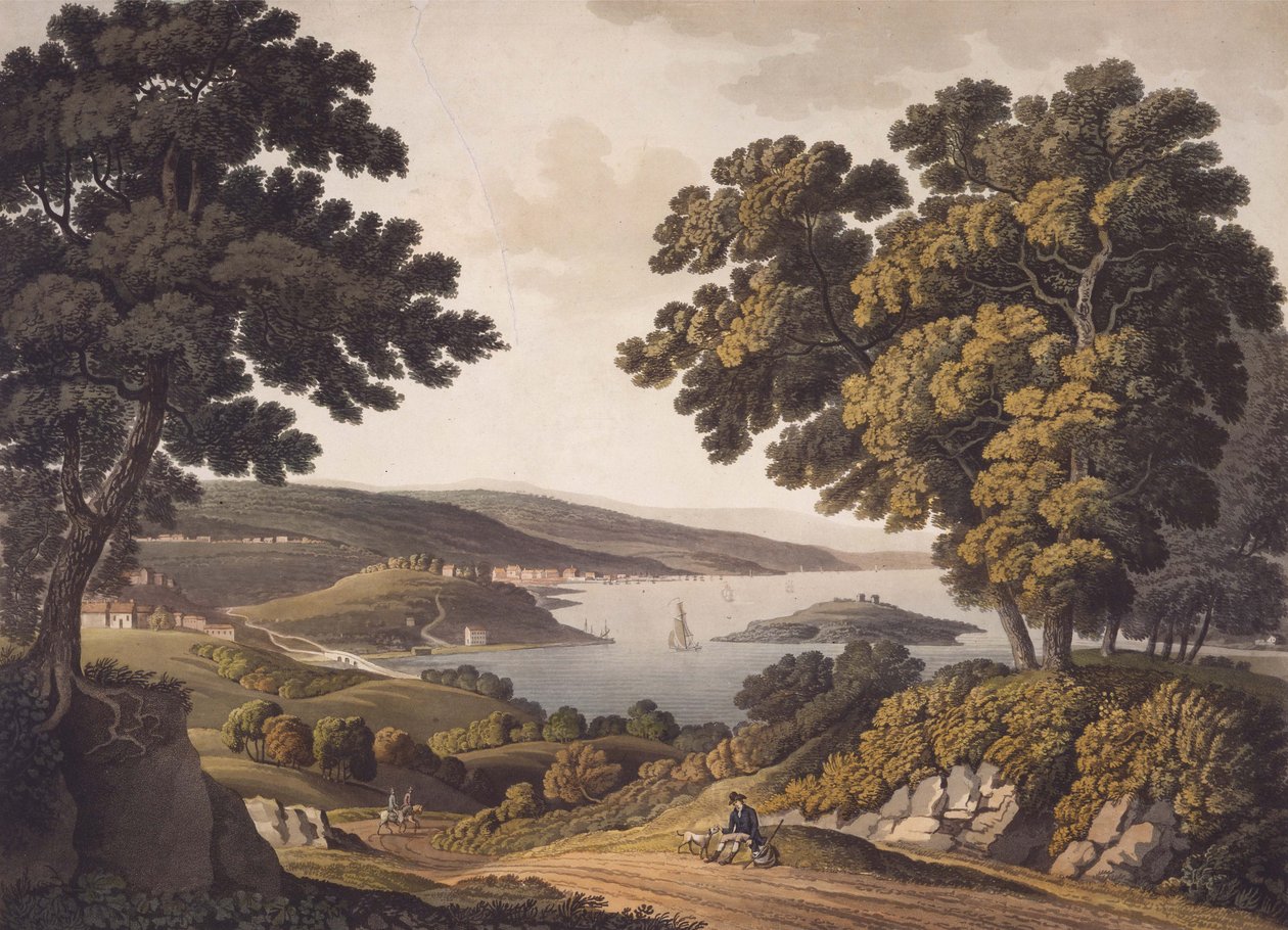 George Town a Federal City, nebo město Washington, 1801 (akvatinta) od George Beck