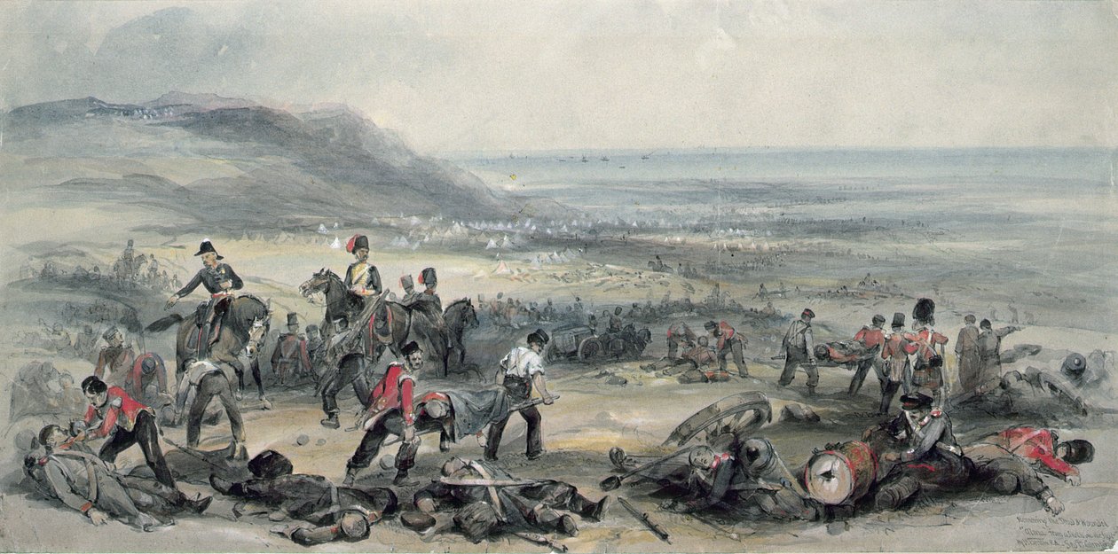Odstranění mrtvých a raněných po bitvě u Almy během krymské války, 20. září 1854 od George Bryant Campion