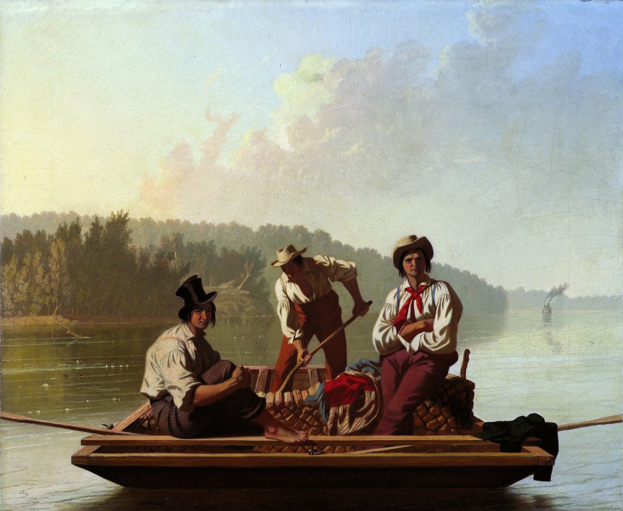 Lodníci na Missouri od George Caleb Bingham