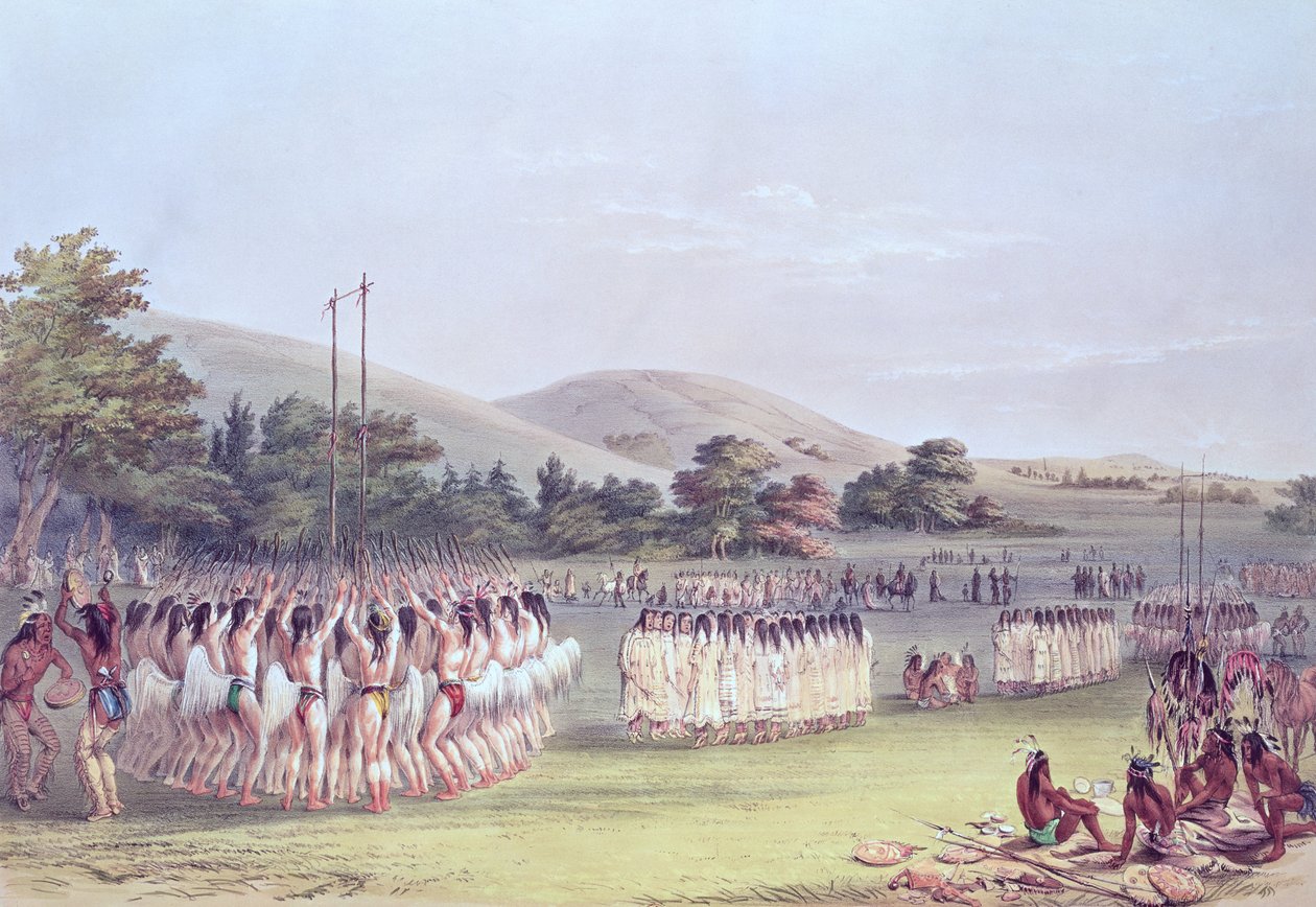 Choctaw Ball-Play Dance, 1834-35 od George Catlin
