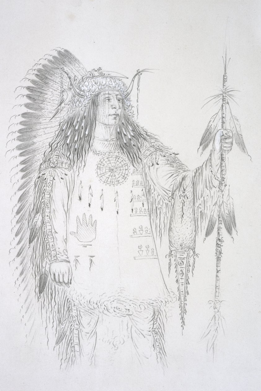 Mah-to-toh-pa (Čtyři medvědi) 1852 od George Catlin