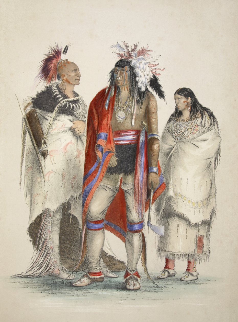 Severoameričtí indiáni, od Catlins North American Indian Portfolio. Lovecké scény a atrakce Skalistých hor a prérií Ameriky, hospoda. 1845 od George Catlin