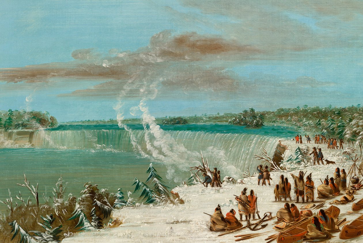 Portage Around the Falls of Niagara at Table Rock, 1847-48 od George Catlin