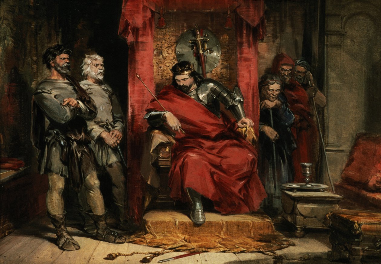 Macbeth instruoval vrahy zaměstnané k zabití Banqua od George Cattermole