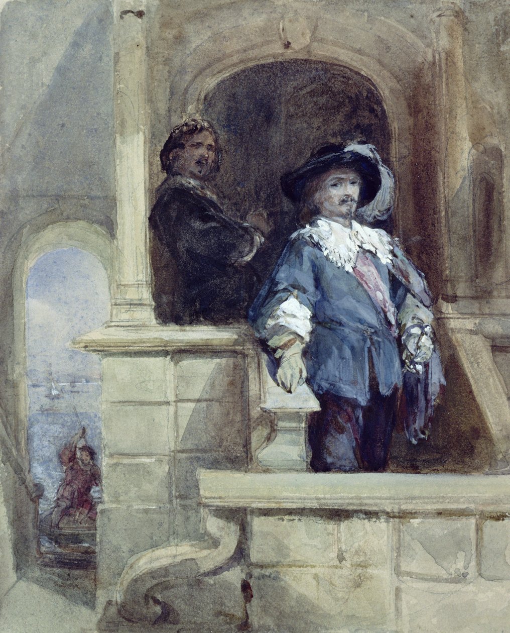 Sir Thomas Wentworth (později hrabě ze Straffordu) a John Pym v Greenwichi, 1628 od George Cattermole