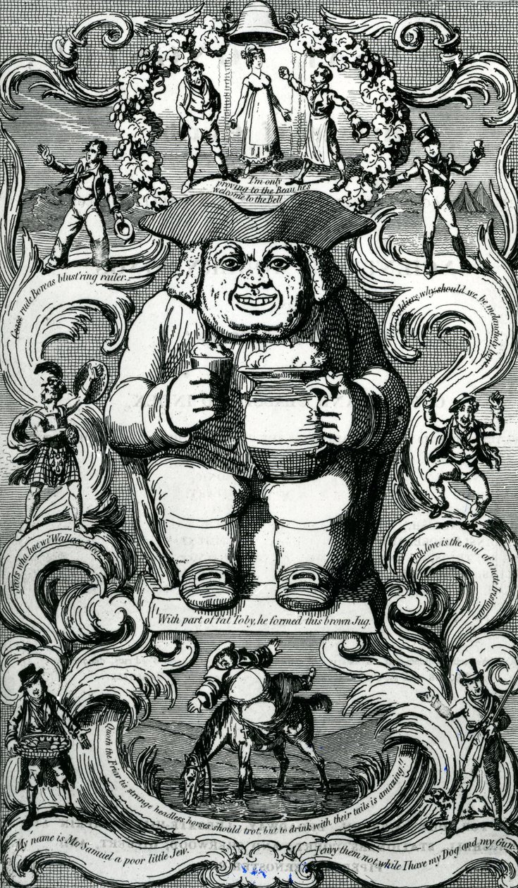 Frontispis z muzea The Universal Songster of Mirta Vol I, 1825 od George Cruikshank