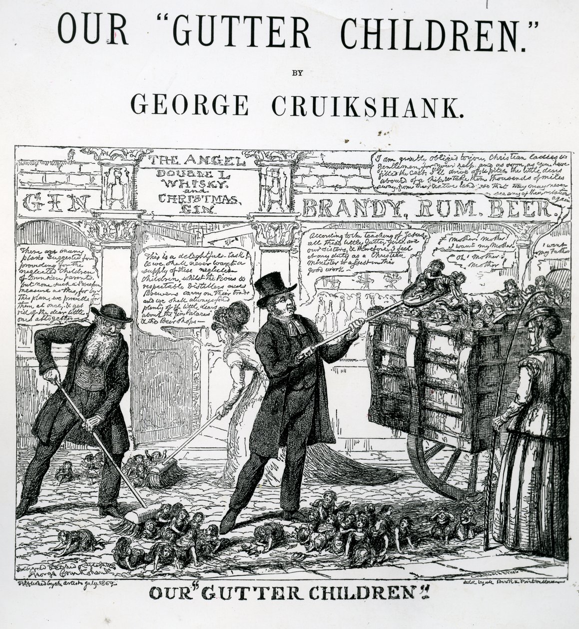 Naše děti z příkopu, 1869 od George Cruikshank