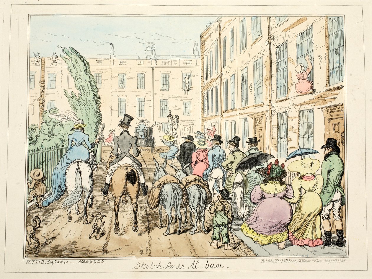 Skica pro Al-bum, hospoda. 1835 (ručně kolorovaná rytina) od George Cruikshank