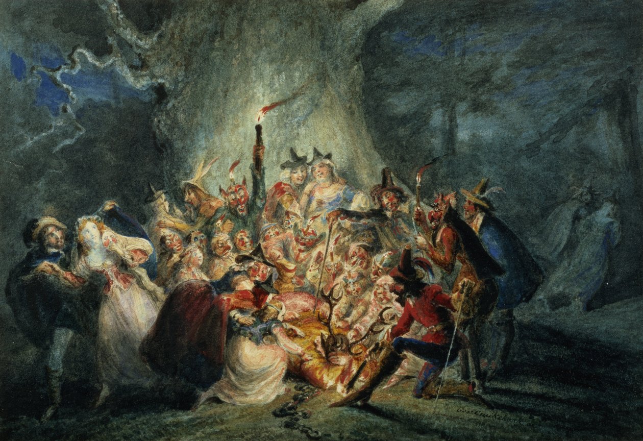 Veselé paničky z Windsoru, dějství V, scéna 5 od George Cruikshank