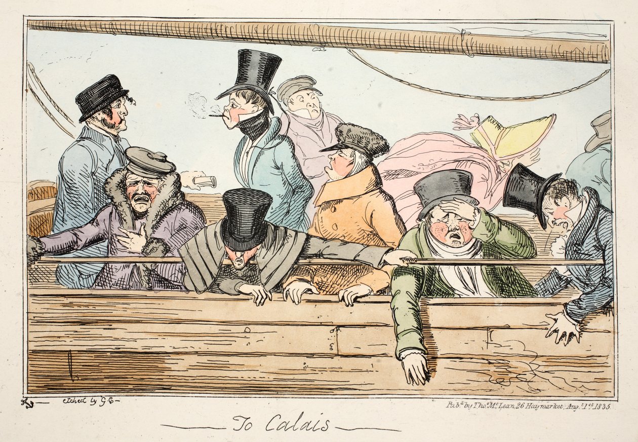 Do Calais, hospoda. 1835 (ručně kolorovaný lept) od George Cruikshank