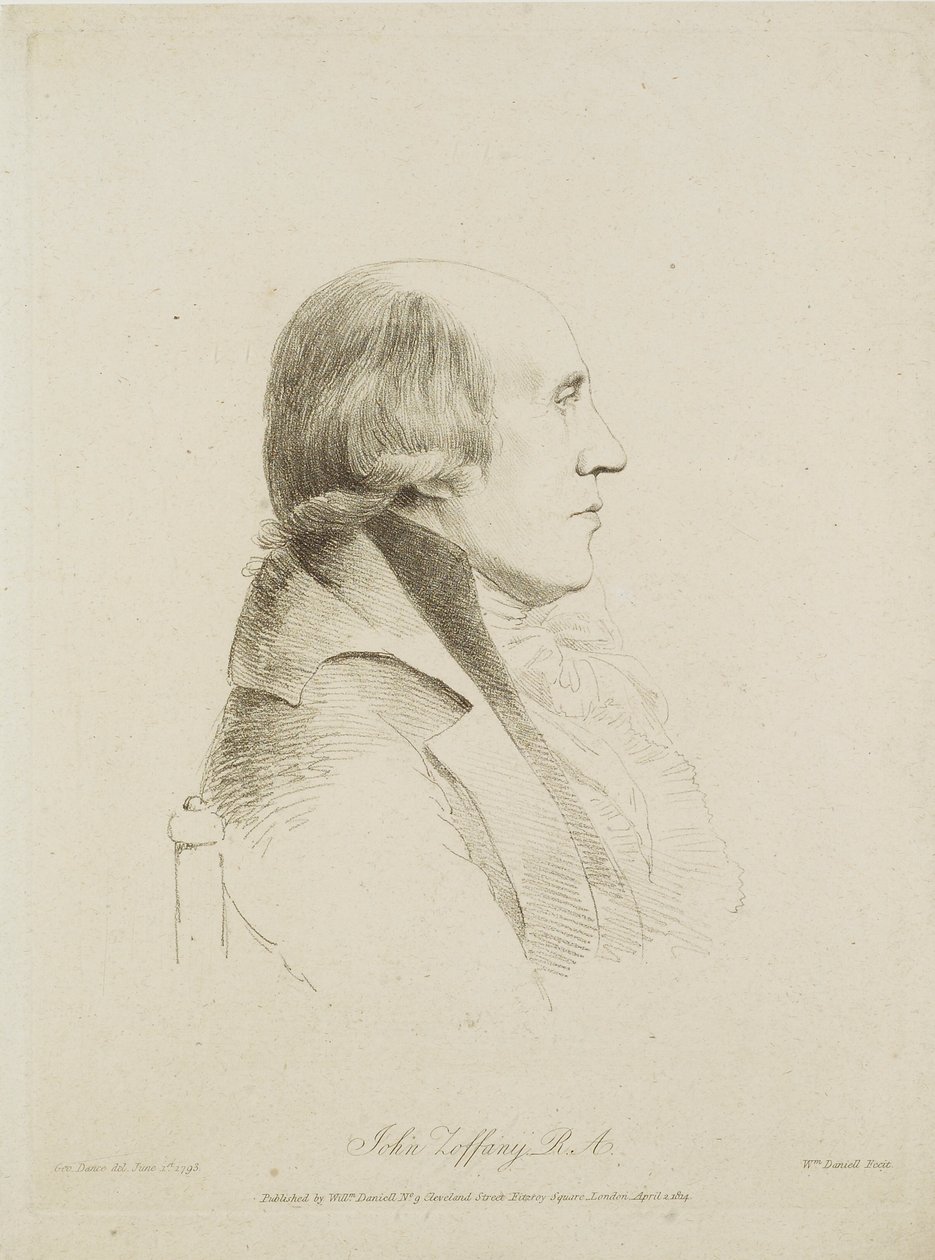 John Zoffany, rytý William Daniell (1769-1837), 1814 (lept na měkkém podkladu) od George Dance