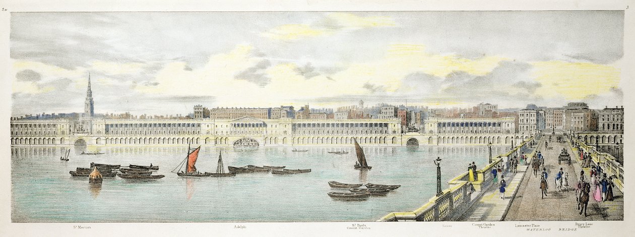 Projekt Twin Bridge pro New London Bridge, 1802 od George Dance