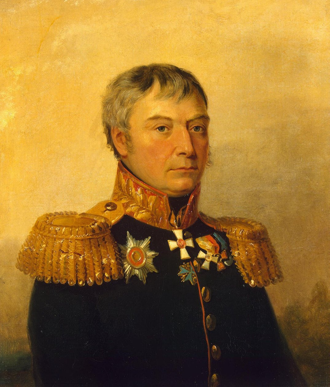 Portrét ruského generála Apollóna Stepanoviče Zhemchuzhnikova ve vojenské galerii Zimního paláce od George Dawe