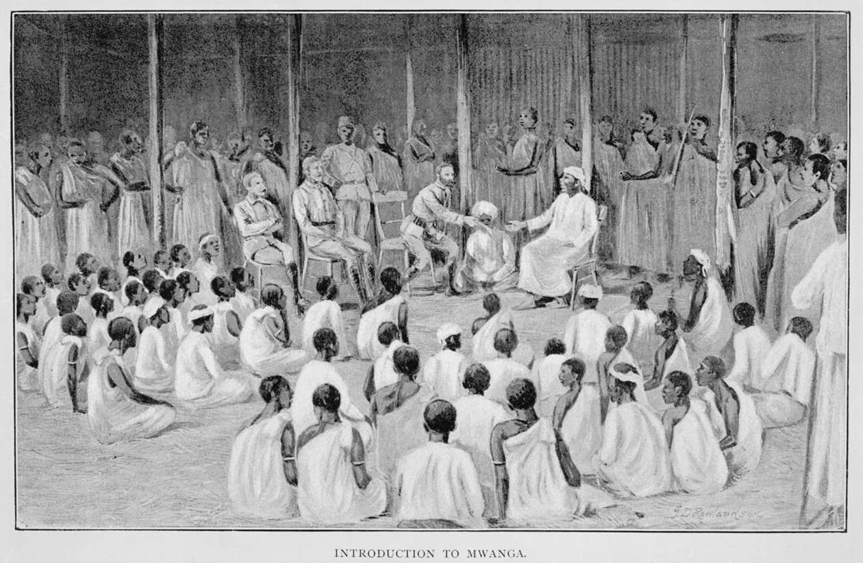 Úvod do Mwanga, z „Vzestupu naší východoafrické říše“, Lord Frederick J.D. Lugard, 1893 od George Derville Rowlandson