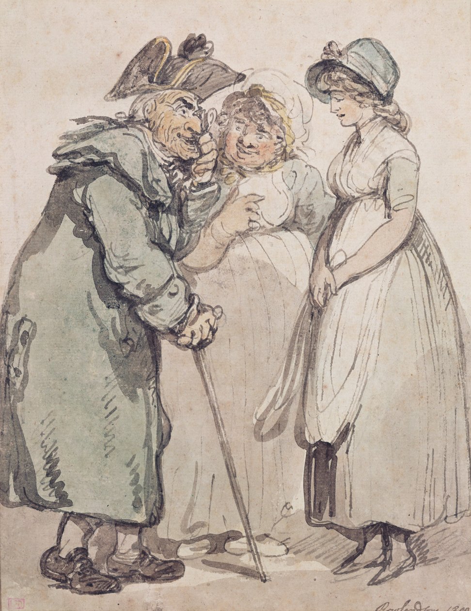 Úvod, 1800 (pero a mytí na papíře) od George Derville Rowlandson