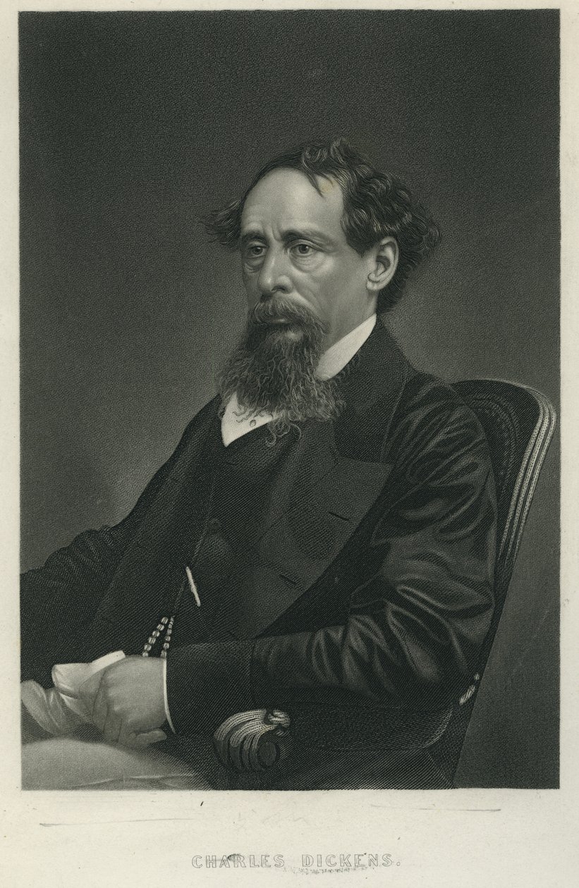 Charles Dickens, kolem roku 1865 (mezzotinta) od George Edward Perine