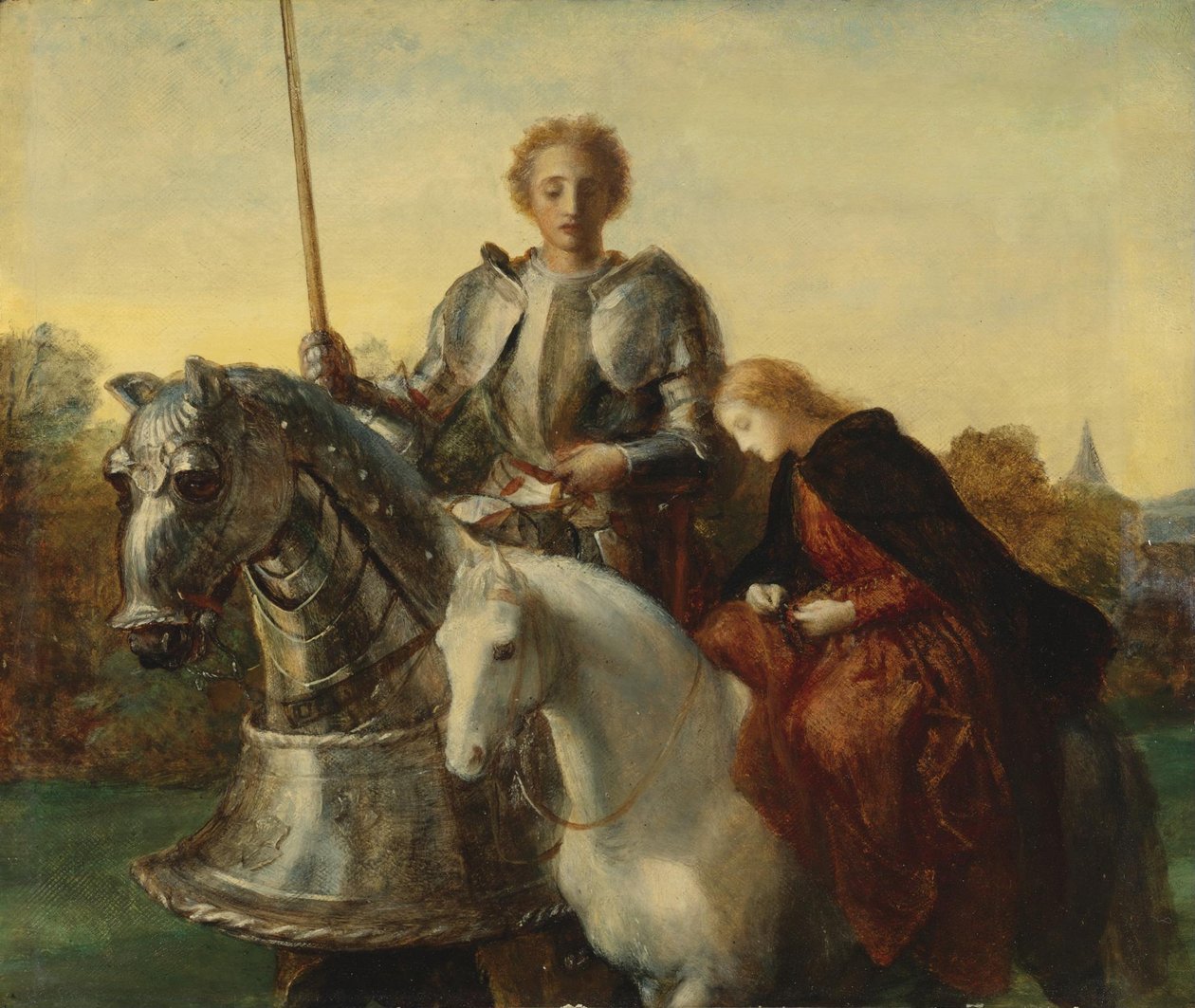 Studie pro Unu a Červený kříž od George Frederick Watts