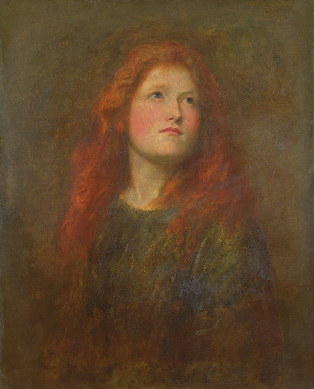 Portrétní studie dívky s červenými vlasy, kolem roku 1885 od George Frederick Watts
