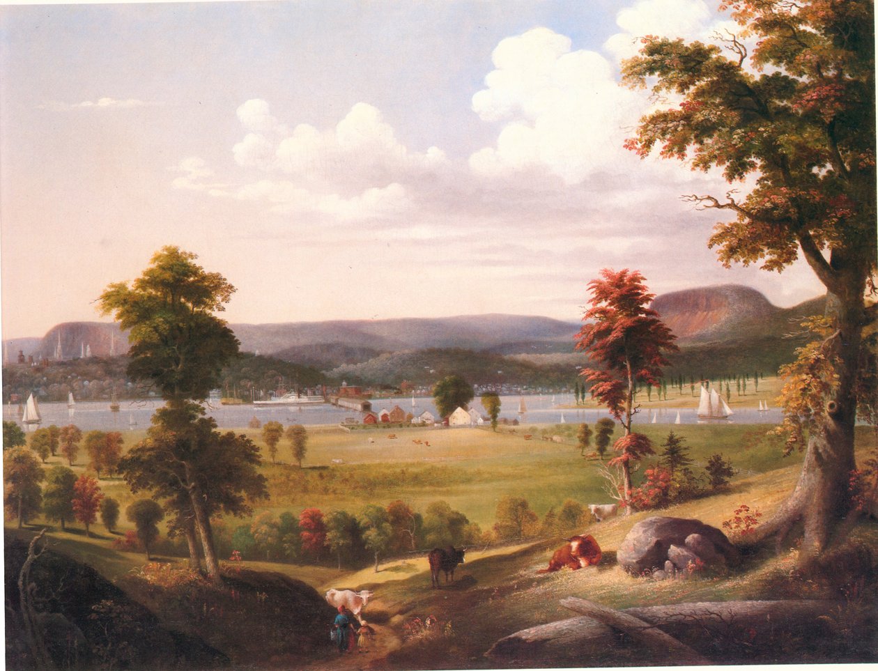 Léto v New Havenu, pohled z East Havenu od George Henry Durrie