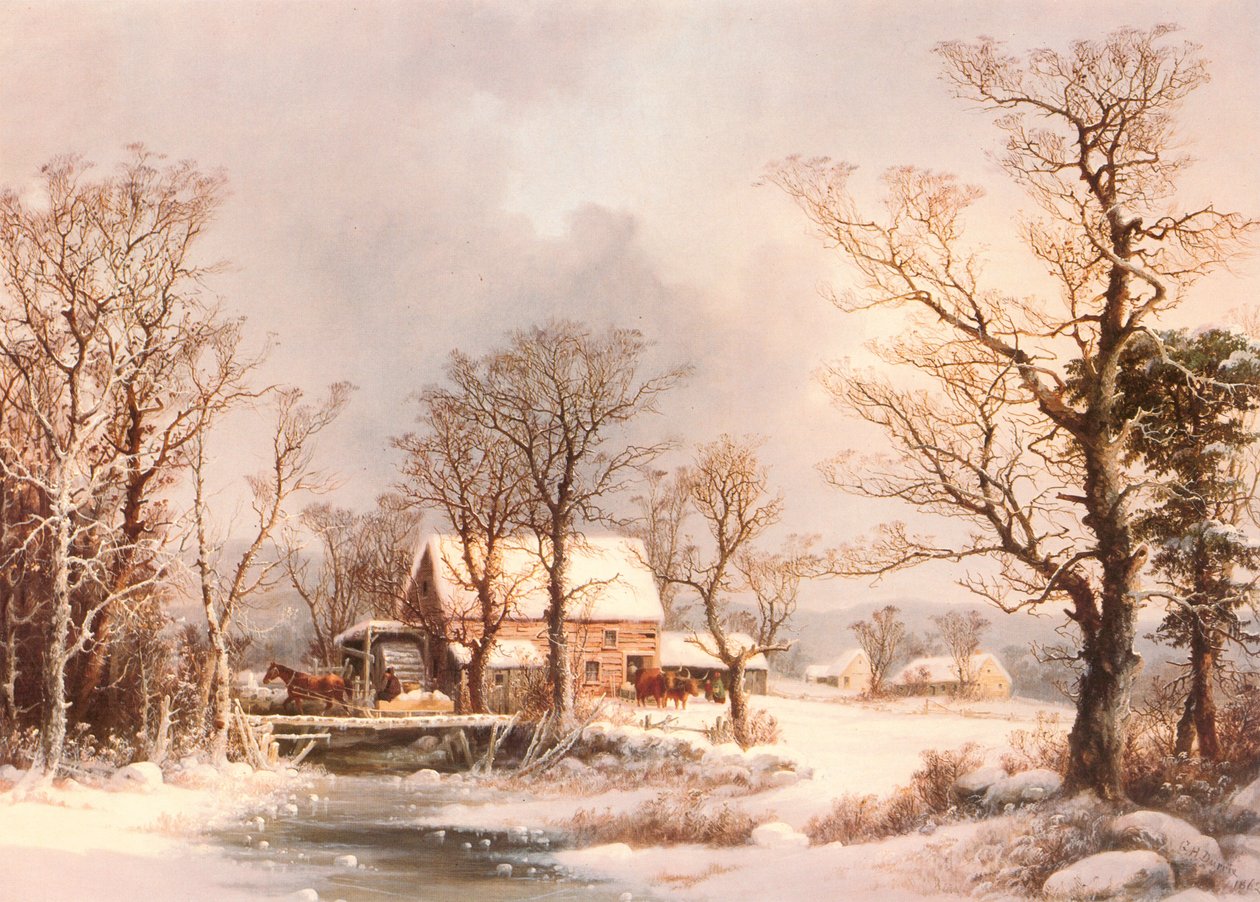 Zima na venkově, Starý mlýn od George Henry Durrie