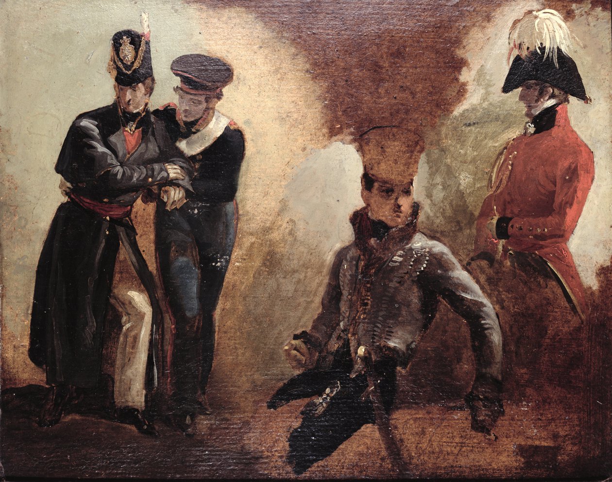Studie důstojníka Coldstream Guards a vojenské portréty, 1815 od George Jones