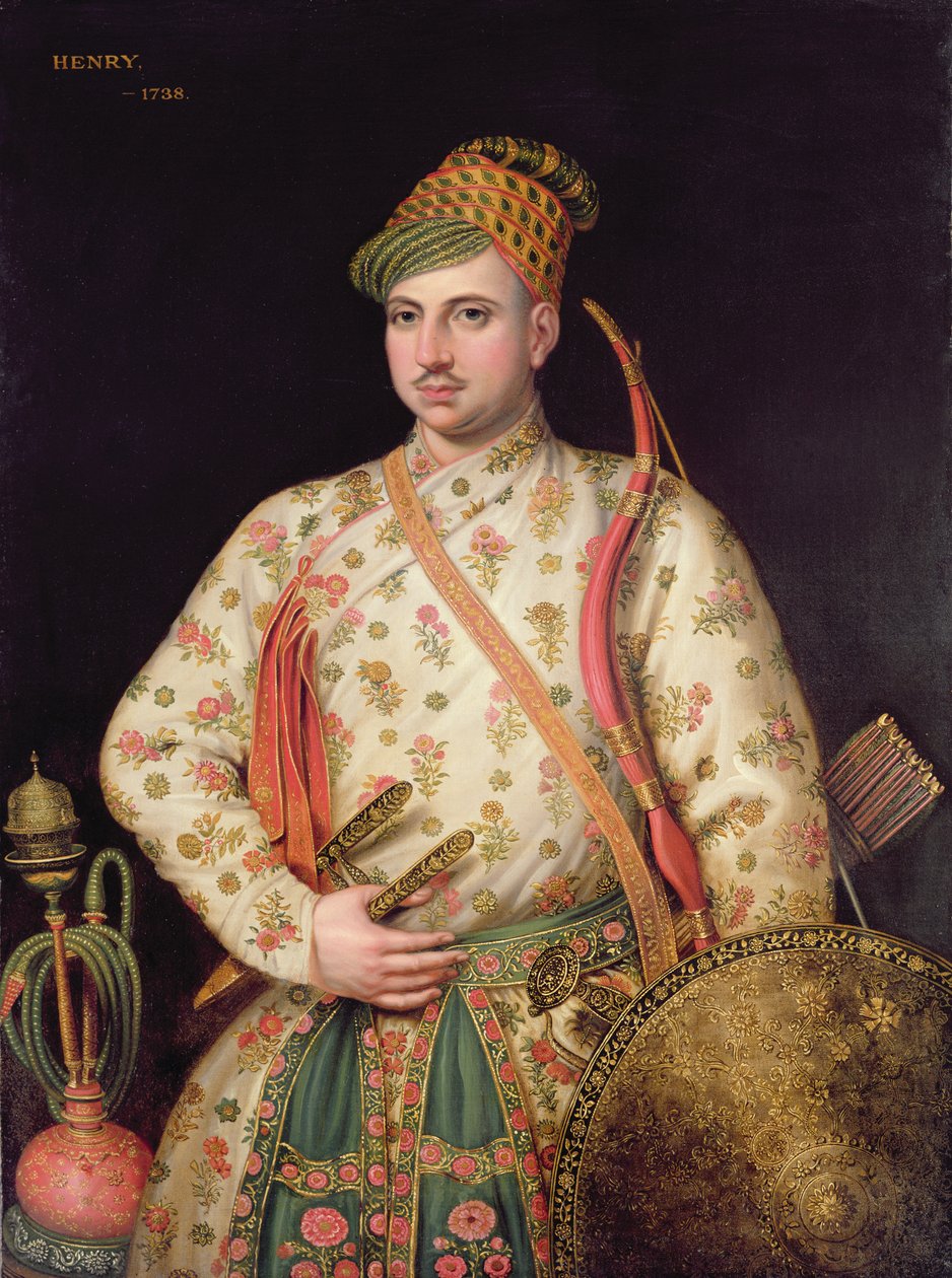 Portrét gentlemana v kostýmu Royal Mogul, 1738 od George Knapton