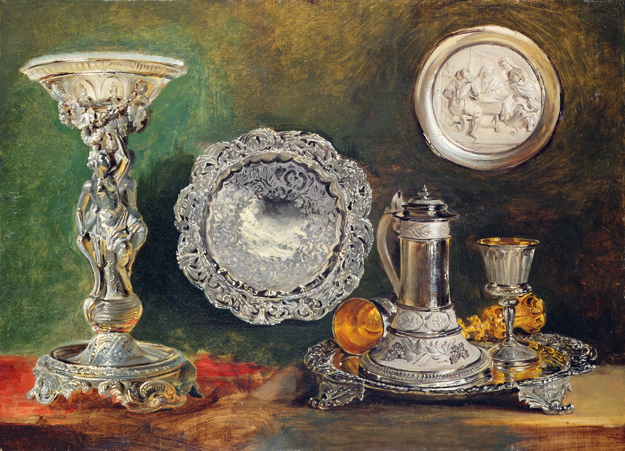Stříbrné zátiší, kolem roku 1833 od George Lance