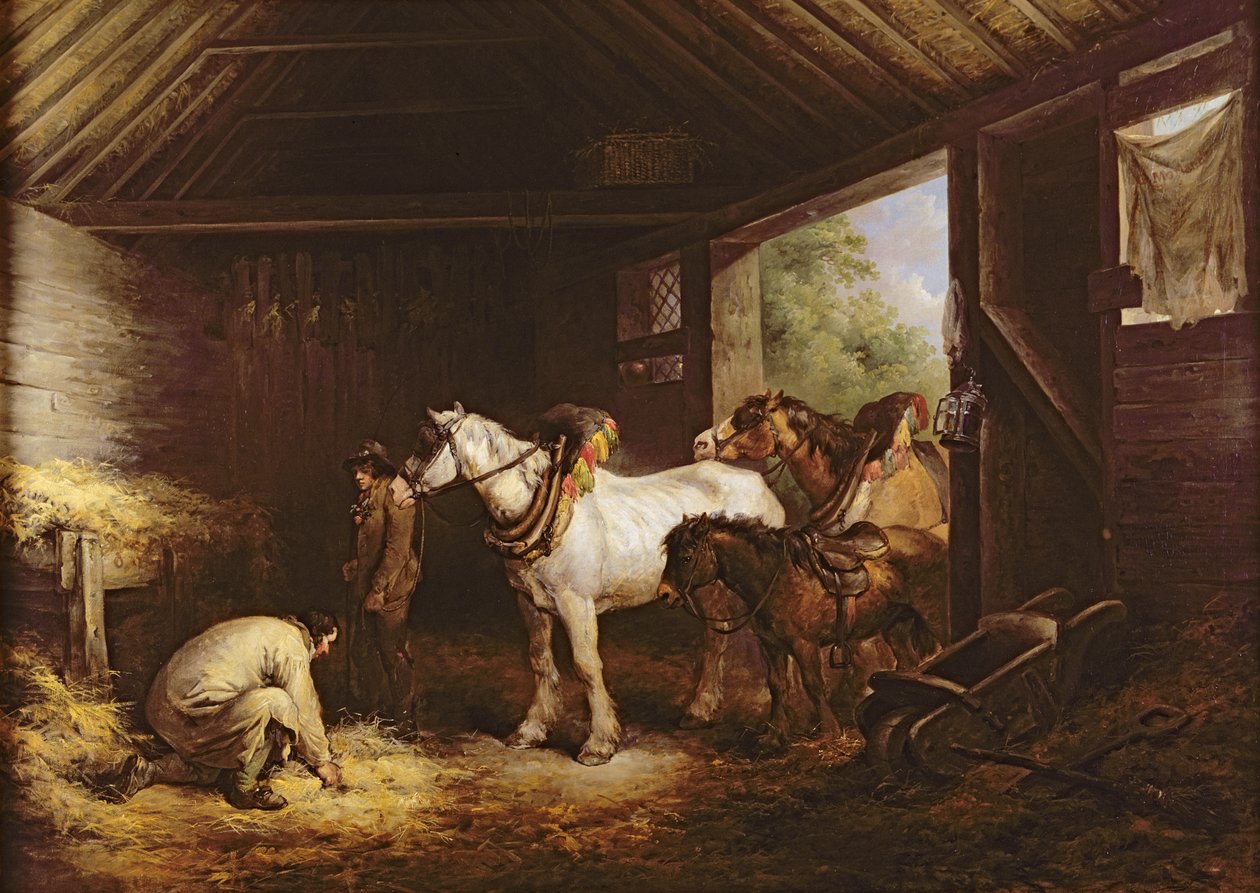 Uvnitř stáje od George Morland